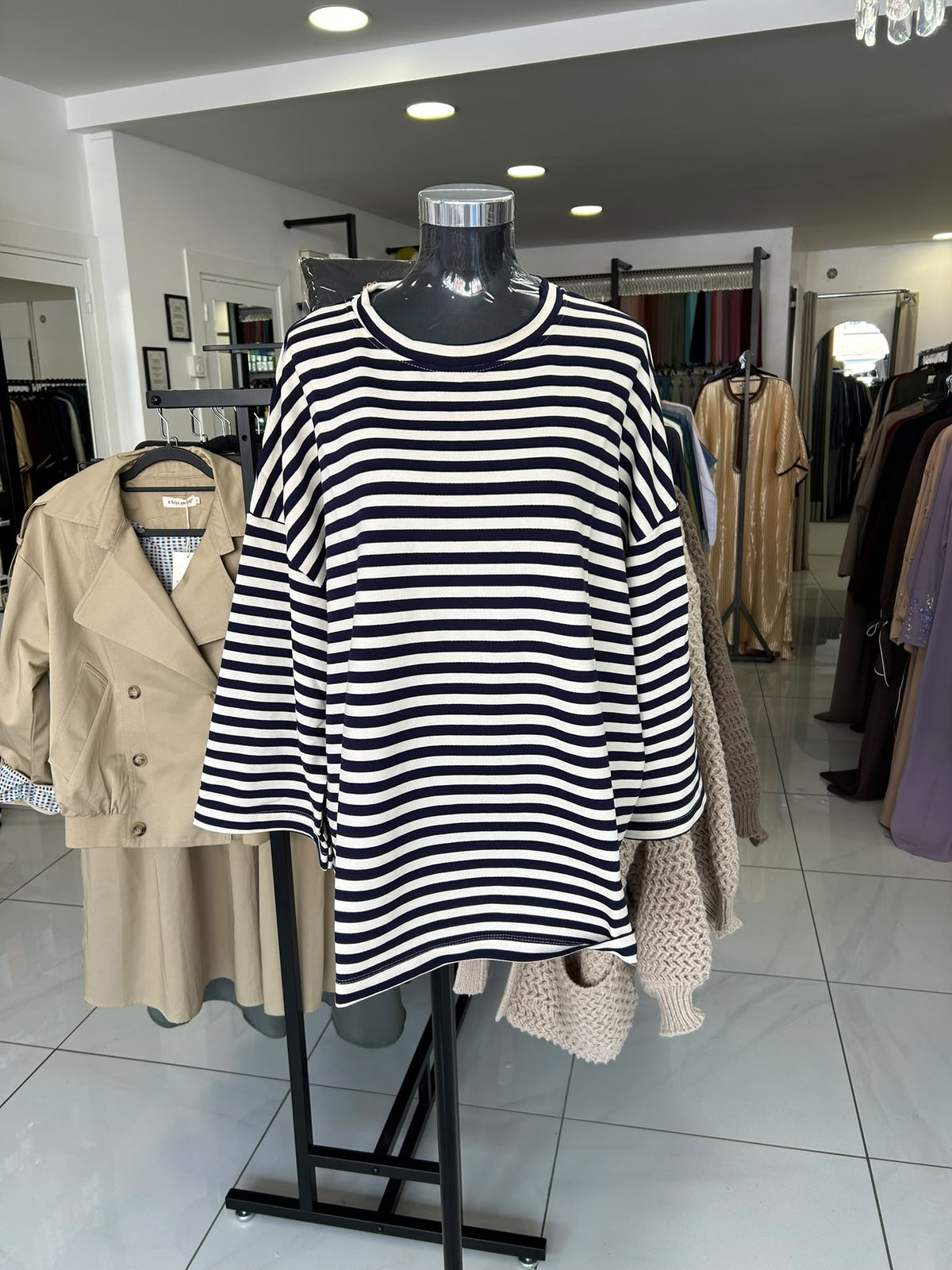 Tee-shirt à rayure - Bleu Marine
