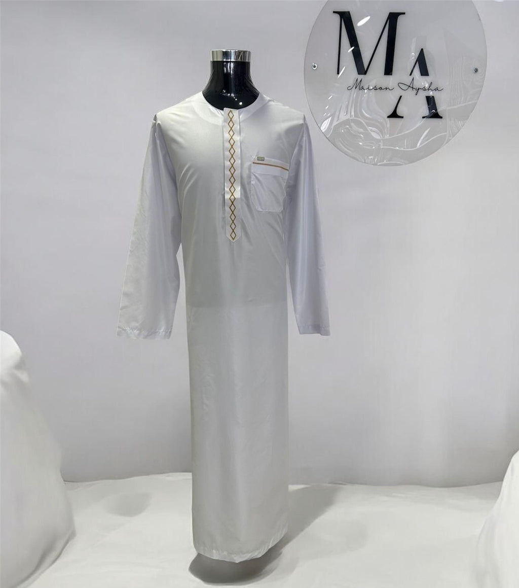 Qamis emirati avec motif