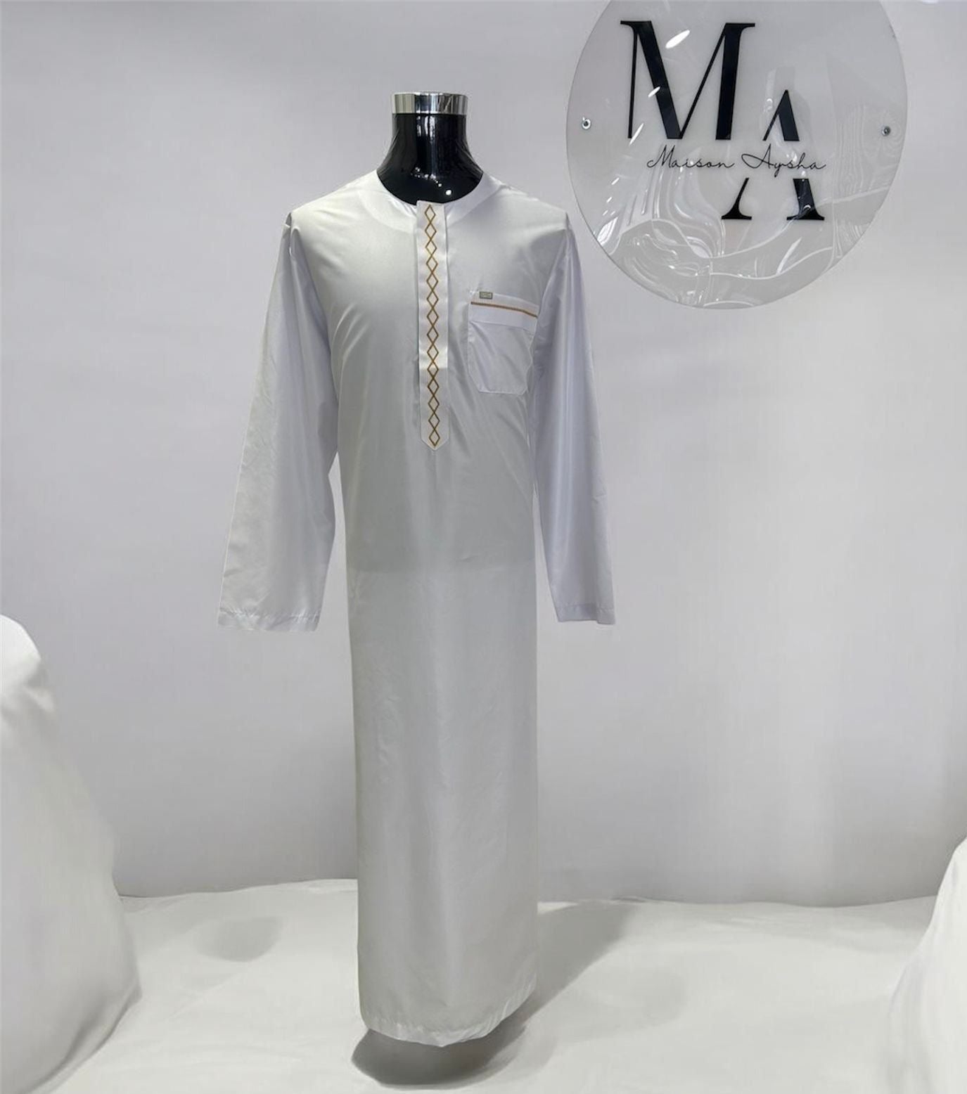 Qamis emirati avec motif