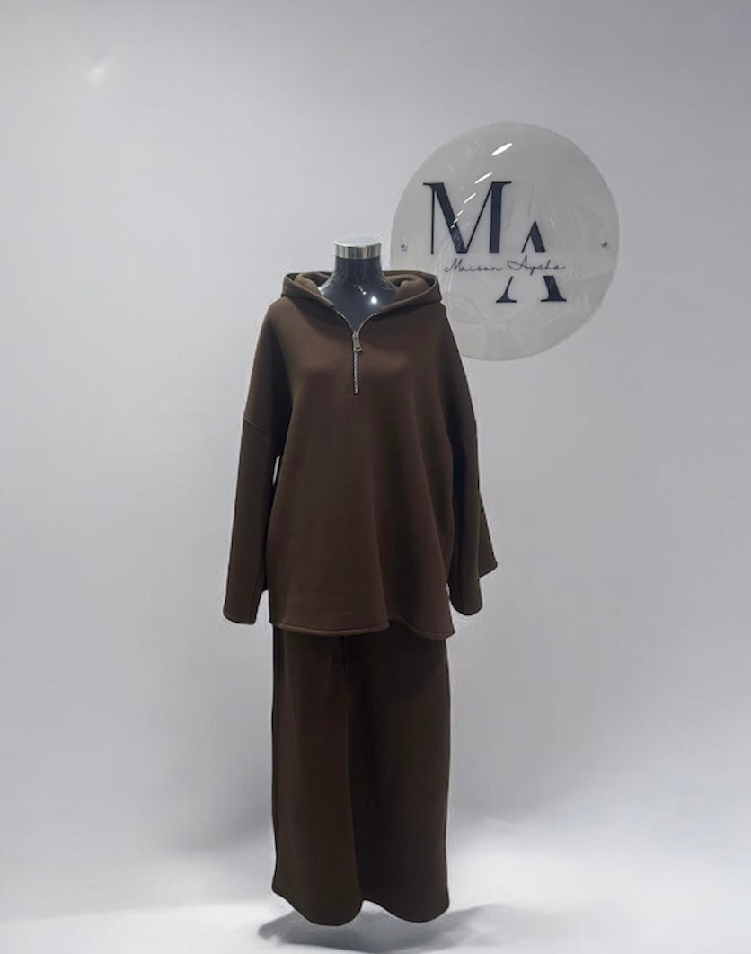 Ensemble pantalon à fermeture zip - Coton