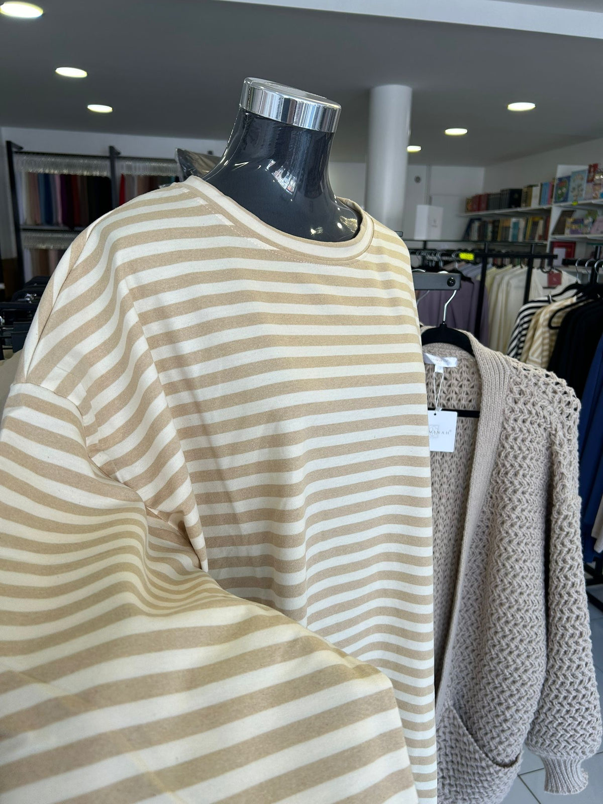 Tee-shirt à rayure - Beige Clair