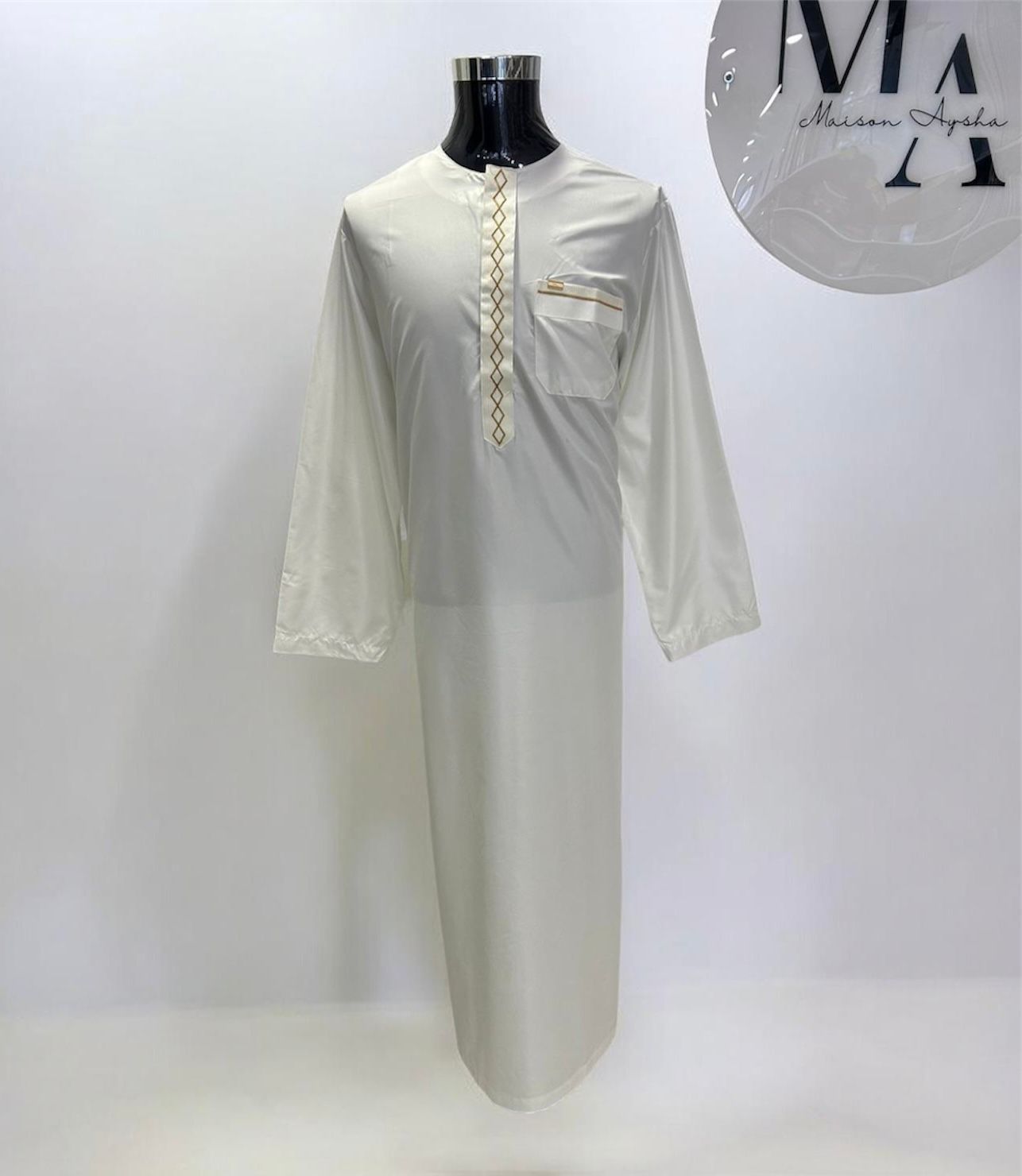 Qamis emirati avec motif