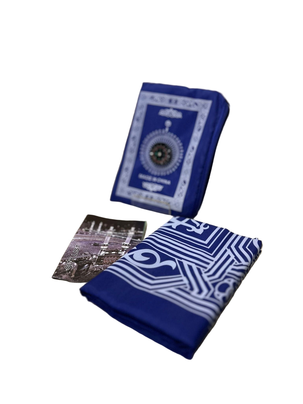 Tapis de prière de poche avec boussole - Bleu