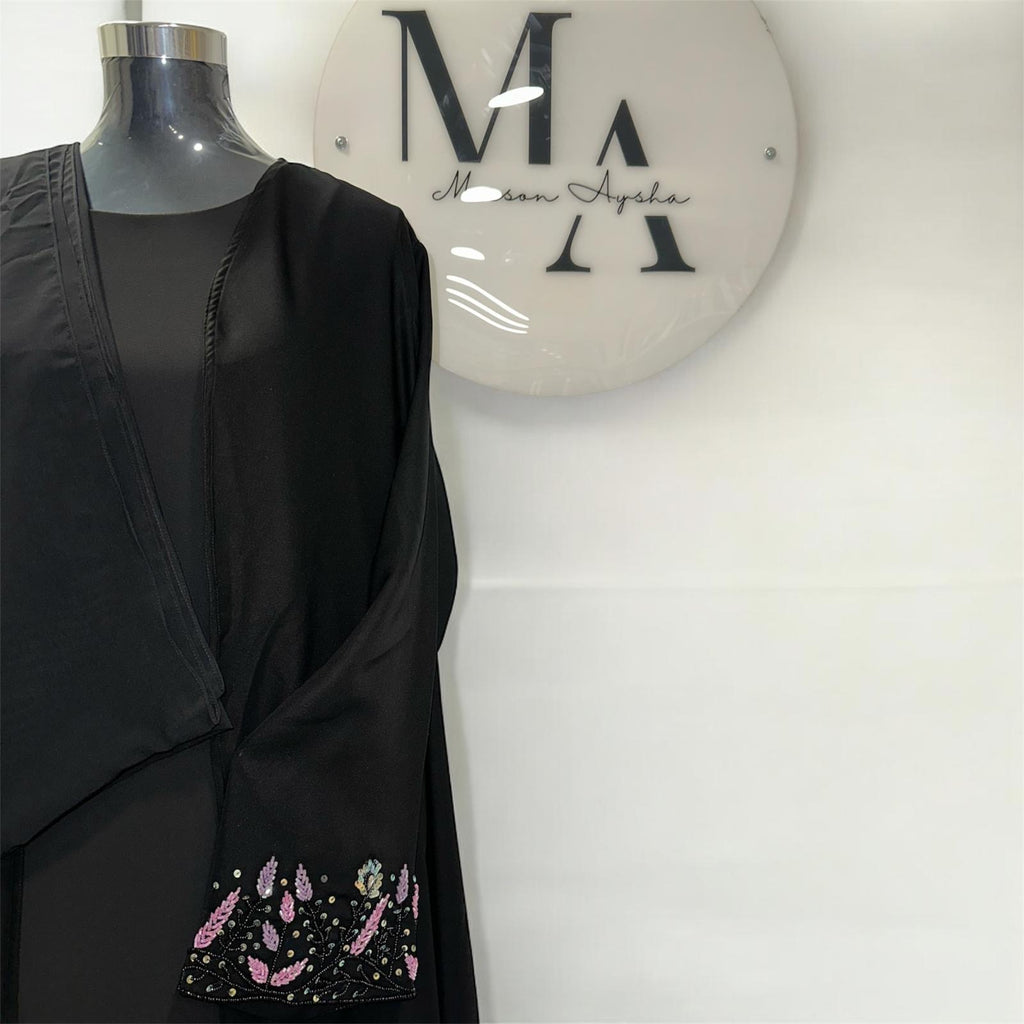 Kimono brodé de perles & voile assorti